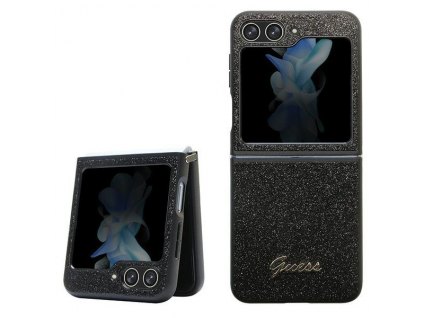 Guess GUHCZF5HGGSHK Samsung Galaxy Z Flip 5 hardcase Glitter Script black