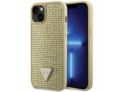 Guess GUHCP14MHDGTPD Apple iPhone 14 Plus / 15 Plus gold hardcase Rhinestone Triangle