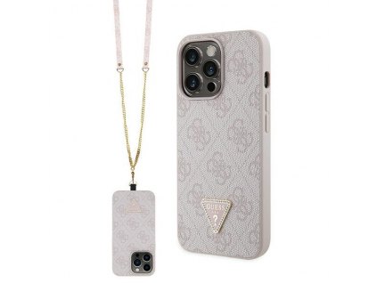 Guess GUHCP13LP4TDSCPP Apple iPhone 13/13 Pro hardcase Crossbody 4G Metal Logo pink
