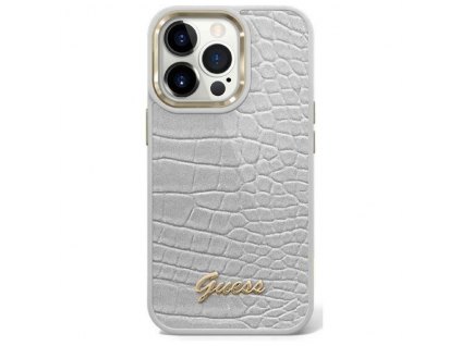 Guess GUHCP14MHGCRHS Apple iPhone 14 Plus / 15 Plus silver hardcase Croco Collection
