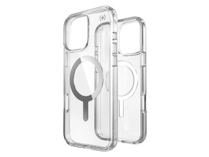 Speck Presidio Perfect-Clear MagSafe Apple iPhone 16 Pro Max (Clear / Chrome Finish / Serene Silver)