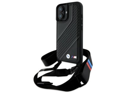 BMW BMHCP16S23PSCCK Apple iPhone 16 hardcase M Edition Carbon Stripe & Strap black