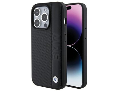 BMW BMHCP15X22RDPK Apple iPhone 15 Pro Max hardcase Leather Textured & Stripe black