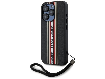 Karl Lagerfeld Saffiano Athleisure Stripes Cord  Apple iPhone 15 Pro Max czarno-red
