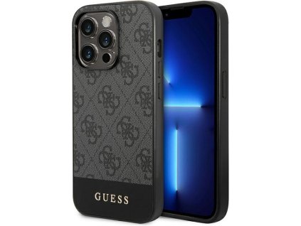 Guess GUHCP14XG4GLGR Apple iPhone 14 Pro Max grey hard case 4G Stripe Collection