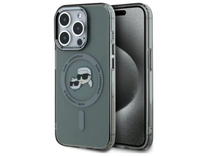 Karl Lagerfeld KLHMP15XHLSKCK Apple iPhone 15 Pro Max hardcase IML Metal Karl&Choupette Head MagSafe black