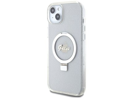 Guess GUHMP15MHRSGSD Apple iPhone 15 Plus / 14 Plus hardcase Ring Stand Script Glitter MagSafe transparent/transparent