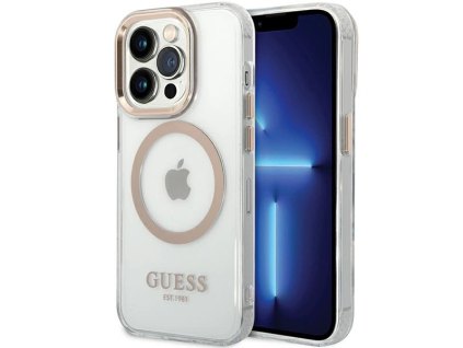 Guess GUHMP15XHTRMD Apple iPhone 15 Pro Max hardcase Metal Outline Magsafe gold