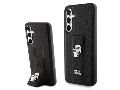 Karl Lagerfeld KLHCS23FEGSAKCPK Samsung Galaxy S23 FE hardcase Gripstand Saffiano Karl&Choupette Pins black