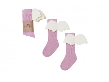 Mama's Feet Dětské podkolenky s křidélky Pink Angels růžové