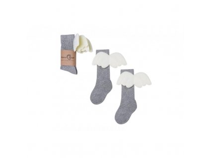 Mama's Feet Dětské podkolenky s křidélky Grey Angels šedé