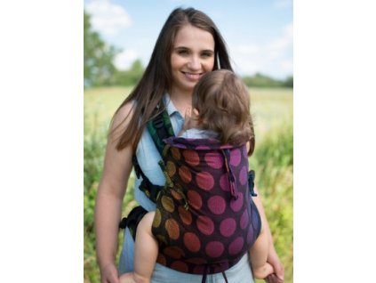 Kinder Hop Rostoucí ergonomické nosítko Multi Soft Dots Rainbow 100% bavlna, žakár