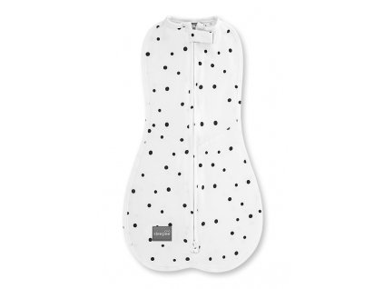 Zavinovačka Sleepee First Step Swaddle s čepičkou zdarma Tečky černé