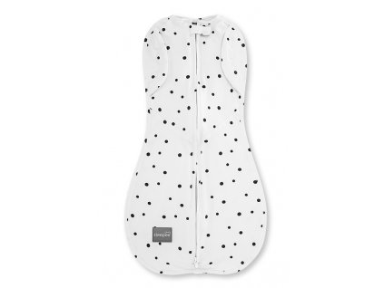 Zavinovačka Sleepee Second Step Swaddle s čepičkou zdarma Tečky černé