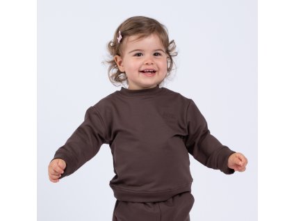 Moniel Dětská rostoucí mikina Basic Chocolate