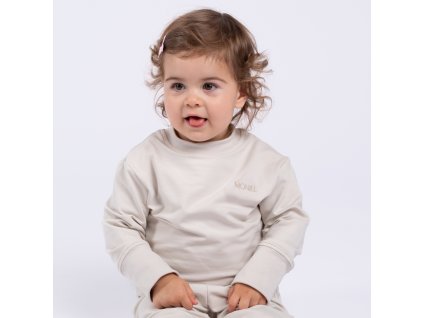Moniel Dětská rostoucí mikina Basic Light Beige