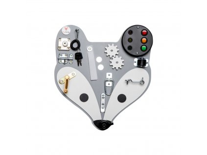 Montessori activity board Woodland Hlava lišky Šedá