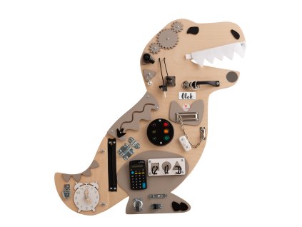 Montessori activity board Dinoland Tyrannosaurus Rex přírodní