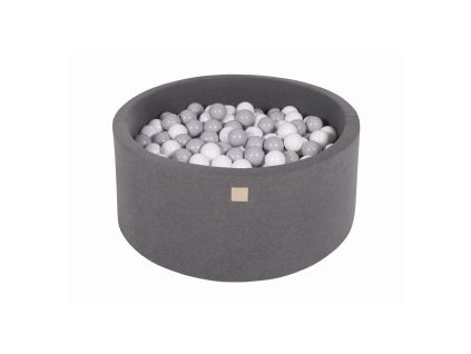Suchý bazének s míčky 90x40cm s 300 míčky, tmavě šedá: bílá, šedá