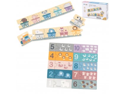 Dřevěné Montessori puzzle s čísly VIGA PolarB