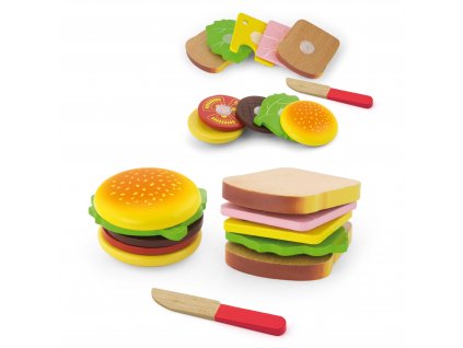 Dřevěný hamburger a sendvič Viga