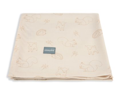 Bambusová deka/šátek Sleepee Bamboo 3v1 Vintage Animals Cream