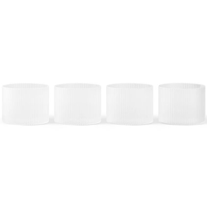Trinkglas RIPPLE 200 ml, set à 4 st, weiß, fest LIVING