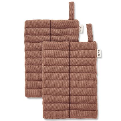Topflappen ITO 24 cm, set à 2 st, rot, baumwolle, fest LIVING