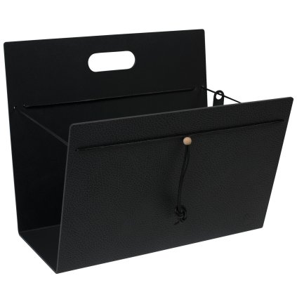 Zeitungsständer HIPPO 38 x 31 cm, schwarz, leder, LIND DNA