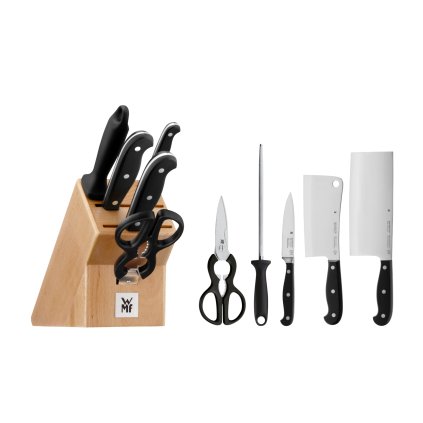 Messerblock Set SPITZENKLASSE PLUS, 6-teilig, mit Wetzstahl und Schere, WMF
