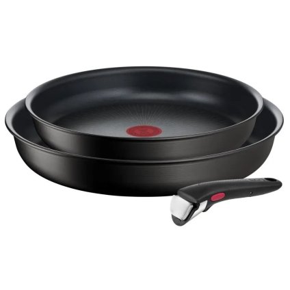 Pfannenset INGENIO UNLIMITED L7638942, 3-teilig, schwarz, Aluminium, Tefal
