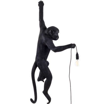 Wandleuchte HANGING MONKEY 76,5 cm, links, schwarz, Seletti
