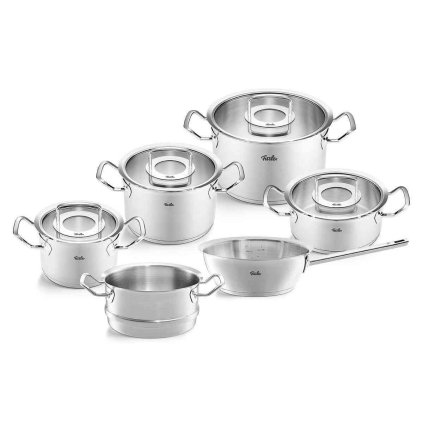 Kochtopfset ORIGINAL PROFI, 6-teilig, Silber, Edelstahl, Fissler