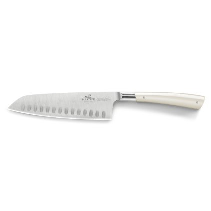 Santoku Messer EDONIST 18 cm, Edelstahlnieten, weiß, Lion Sabatier