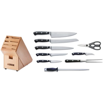 Küchenmesser Set PREMIER PLUS mit Messerblock, 9-teilig, rostfreier Stahl, F.DICK