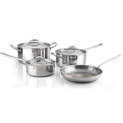 Kochtopfset CON CUORE, 7-teilig, Silber, Kupfer, Ruffoni