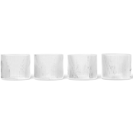 Trinkglas RIPPLE 200 ml, set à 4 st, klar, fest LIVING
