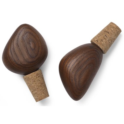 Weinflaschenverschluss CAIRN, set à 2 st, braun, holz, Ferm LIVING