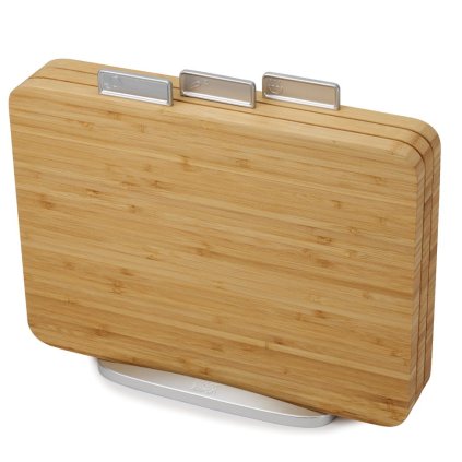 Schneidebrett Set INDEX BAMBOO 35 x 29 cm, mit Ständer, Bambus, Joseph Joseph