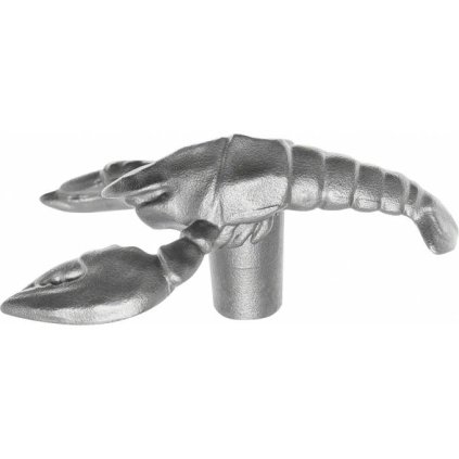 Deckelknauf Tierknopf LOBSTER, silber, Staub