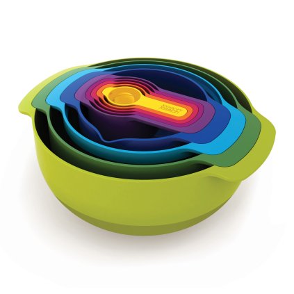 Küchenschüssel NEST, 9er-Set, mit Messlöffel, stapelbar, mehrfarbig, Joseph Joseph