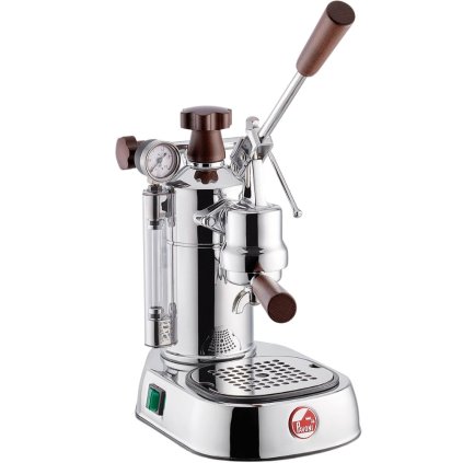 Handhebelmaschine LUSSO La Pavoni Silber, Holzgriff, La Pavoni