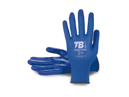 TB 700AZFP TOUCH rukavice máčené v nitrilu - Modrá