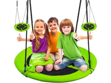 Malatec Houpačka Čapí hnízdo 100 cm zeleno-černá 23514