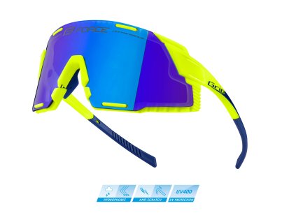 Brýle FORCE GRIP fluo - modré revo sklo