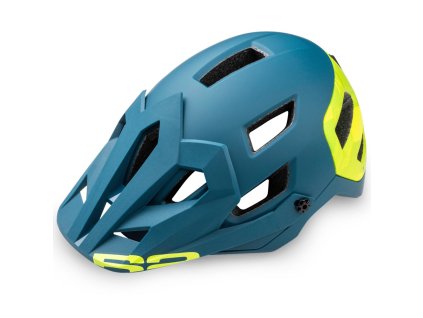Přilba R2 TRAIL - Tmavá zelená / Fluo žlutá, Vel. L 58-61 cm