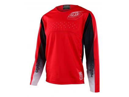 Dětský cyklistický dres s dlouhým rukávem Troy Lee Designs Sprint Richter - Race Red