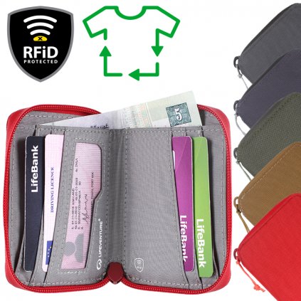 LIFEVENTURE RFiD Bi-Fold Wallet Recycled