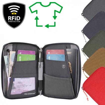 LIFEVENTURE RFiD Mini Travel Wallet Recycled