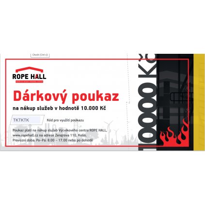 Dárkový poukaz ROPE HALL - 10000 Kč